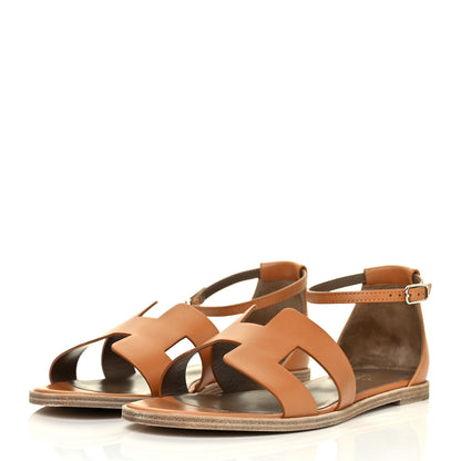 Hermes Calfskin Santorini Sandals 40 Naturel 3 of 9