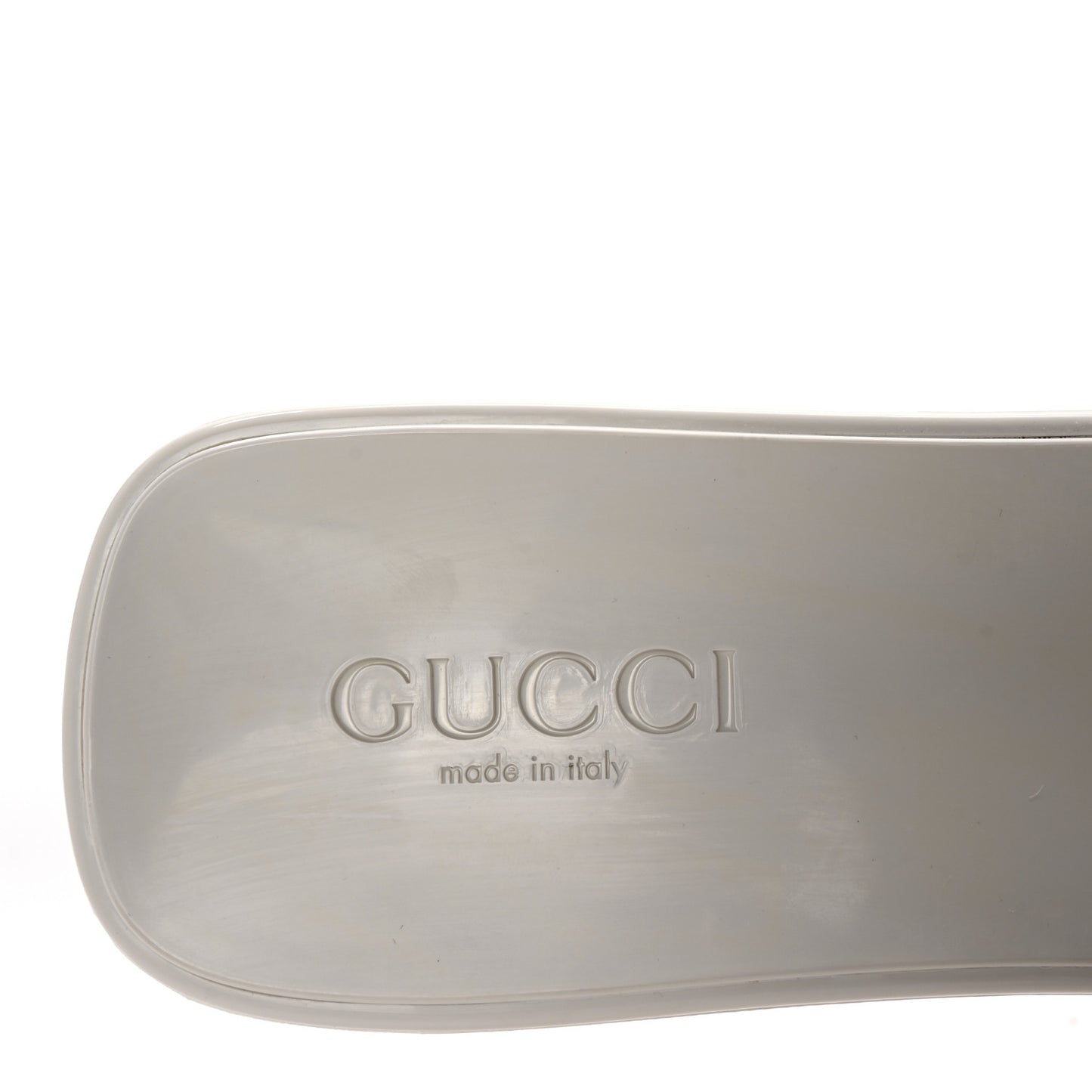 Rubber Gucci Logo Womens Platform 20/60mm Slide Sandals 41 Mystic White