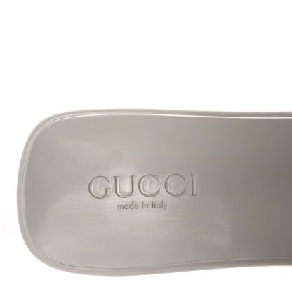 Gucci Rubber Gucci Logo Womens Platform 20/60mm Slide Sandals 41 Mystic White 7 of 9