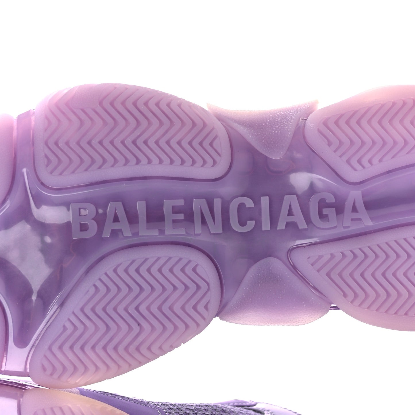 Fabric Mesh Clear Sole Womens Triple S Sneakers 39 Light Lilac White