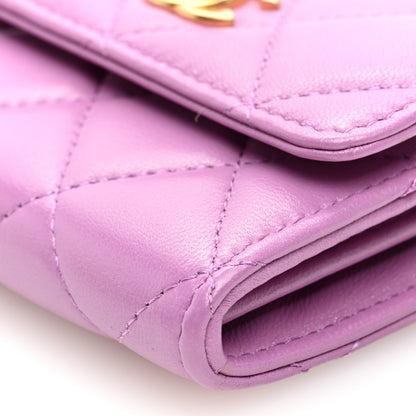 Chanel Lambskin Quilted Pearl Crush Clutch With Chain Purple 10 of 11