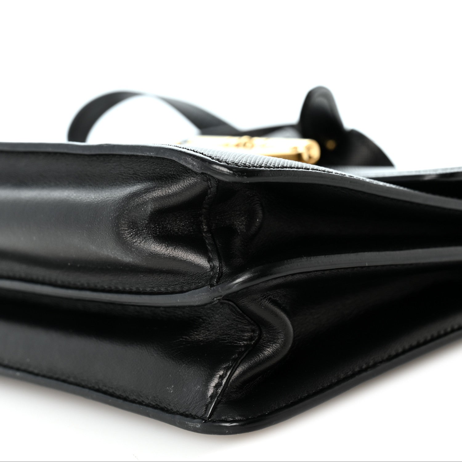 Prada Saffiano Symbole Flap Shoulder Bag Black 9 of 10
