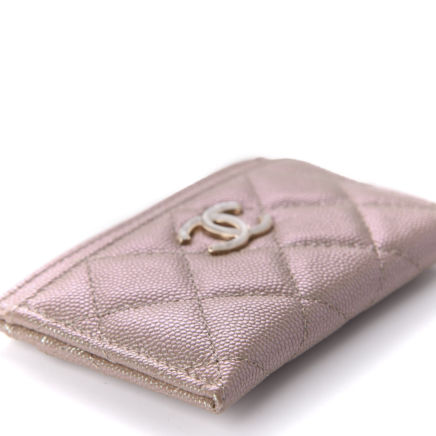 Chanel Iridescent Caviar Quilted Card Holder Beige 6 of 11