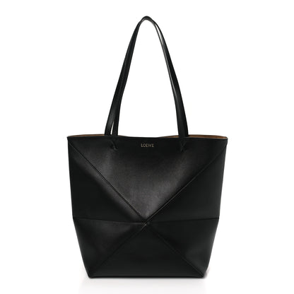 Loewe Shiny Calfskin Medium Puzzle Fold Tote Black 1 of 9