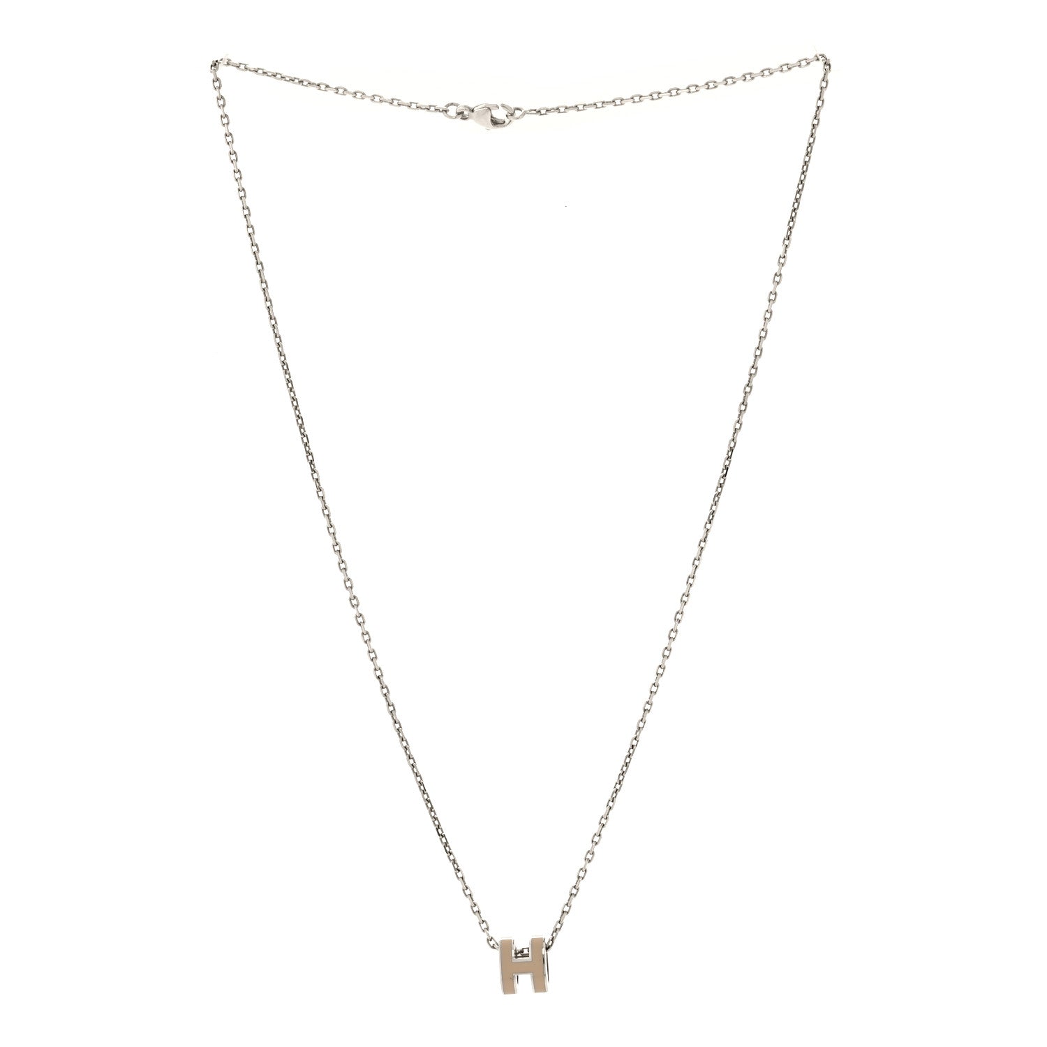 Hermes Palladium Mini Pop H Pendant Necklace Marron Glace 3 of 5