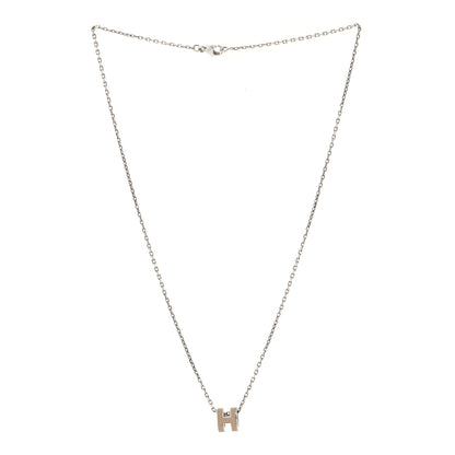 Hermes Palladium Mini Pop H Pendant Necklace Marron Glace 3 of 5