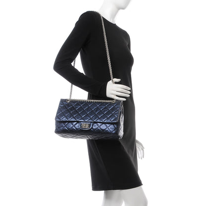 Chanel Metallic Aged Calfskin 2.55 Reissue Flap 227 Blue 2 of 8