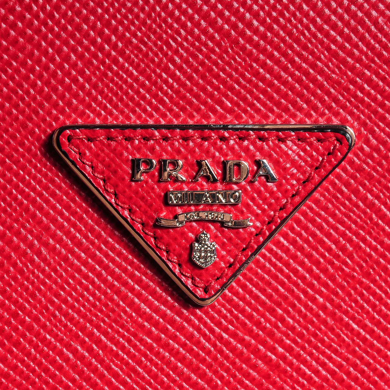 Prada Saffiano Cuir Twin Double Handle Tote Fuoco 11 of 12