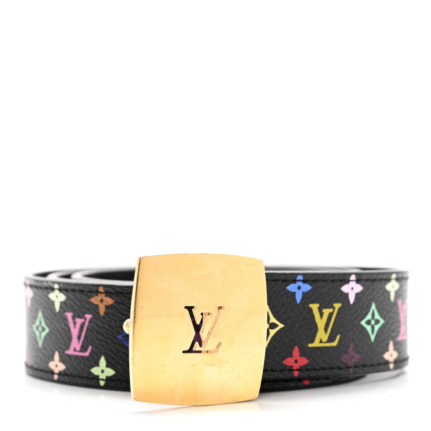 Monogram Multicolor LV Cut Reversible Belt 85 34 Black