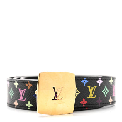 Louis Vuitton Monogram Multicolor LV Cut Reversible Belt 85 34 Black 1 of 7