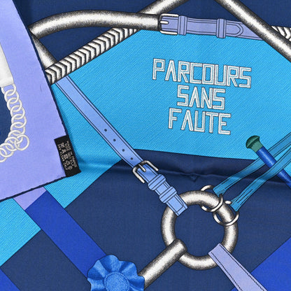 Hermes Silk Parcours Sans Faute Scarf 90 Ardoise Bleu Lagon Mauve 3 of 3