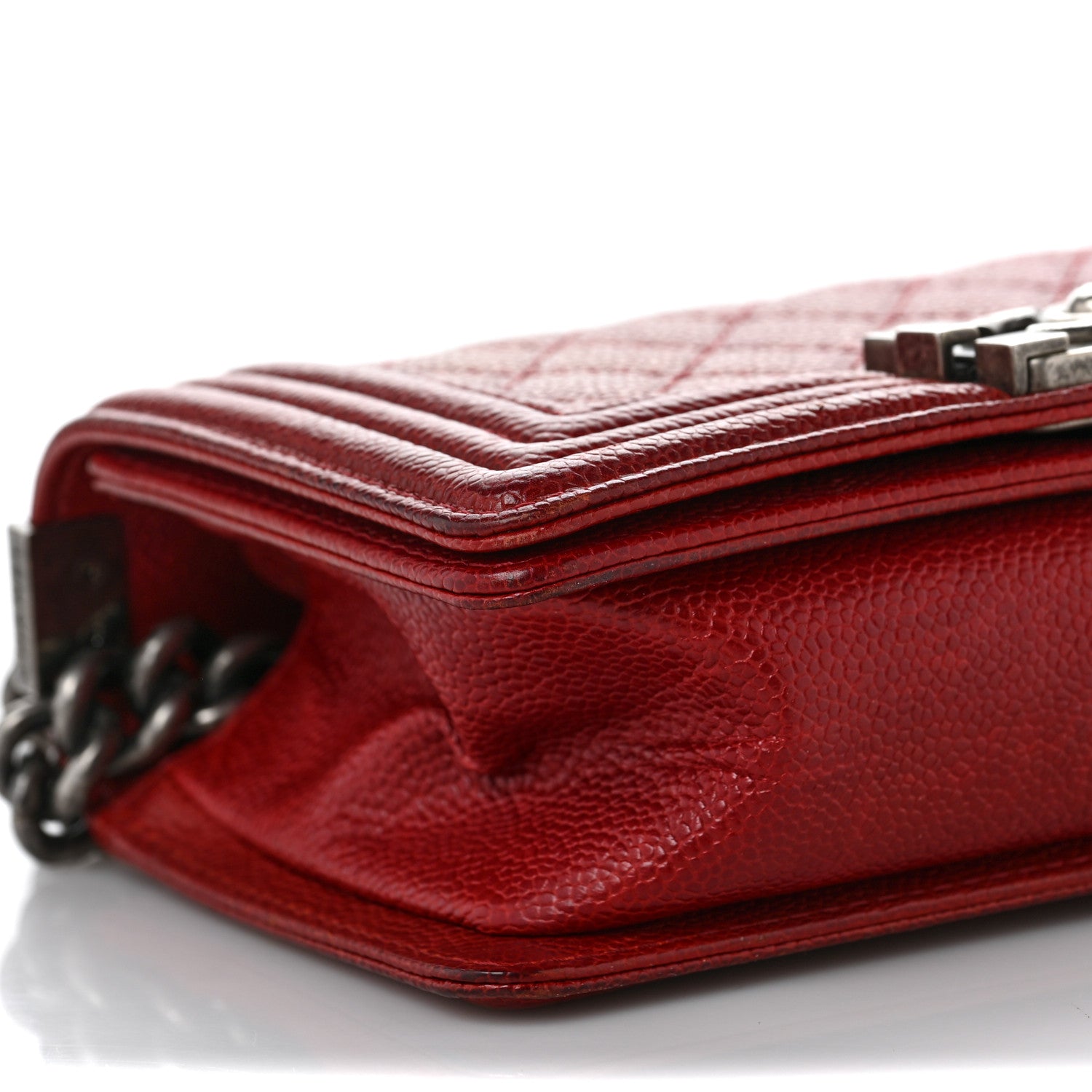 Chanel Caviar Quilted Small Boy Flap Red 8 of 9