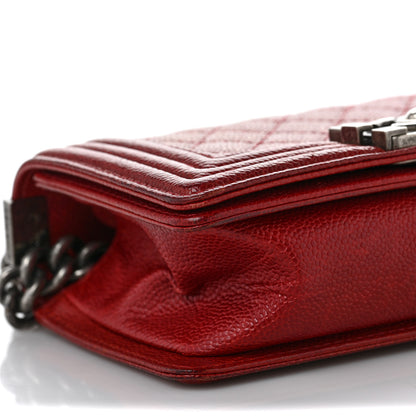Chanel Caviar Quilted Small Boy Flap Red 8 of 9
