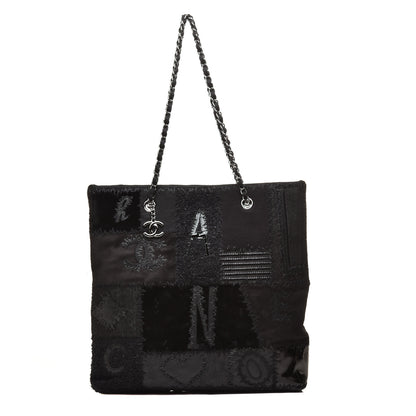Chanel Tweed Patchwork Tote Black 1 of 9