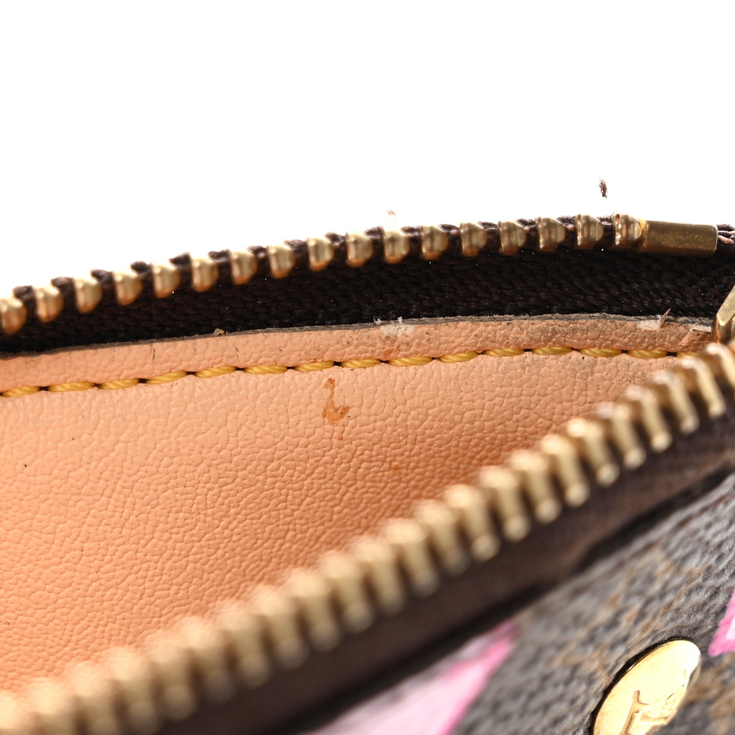 Monogram Cherry Blossom Key Pouch Brown