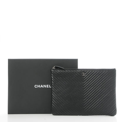 Chanel Caviar Chevron Medium Cosmetic Case Black 8 of 8