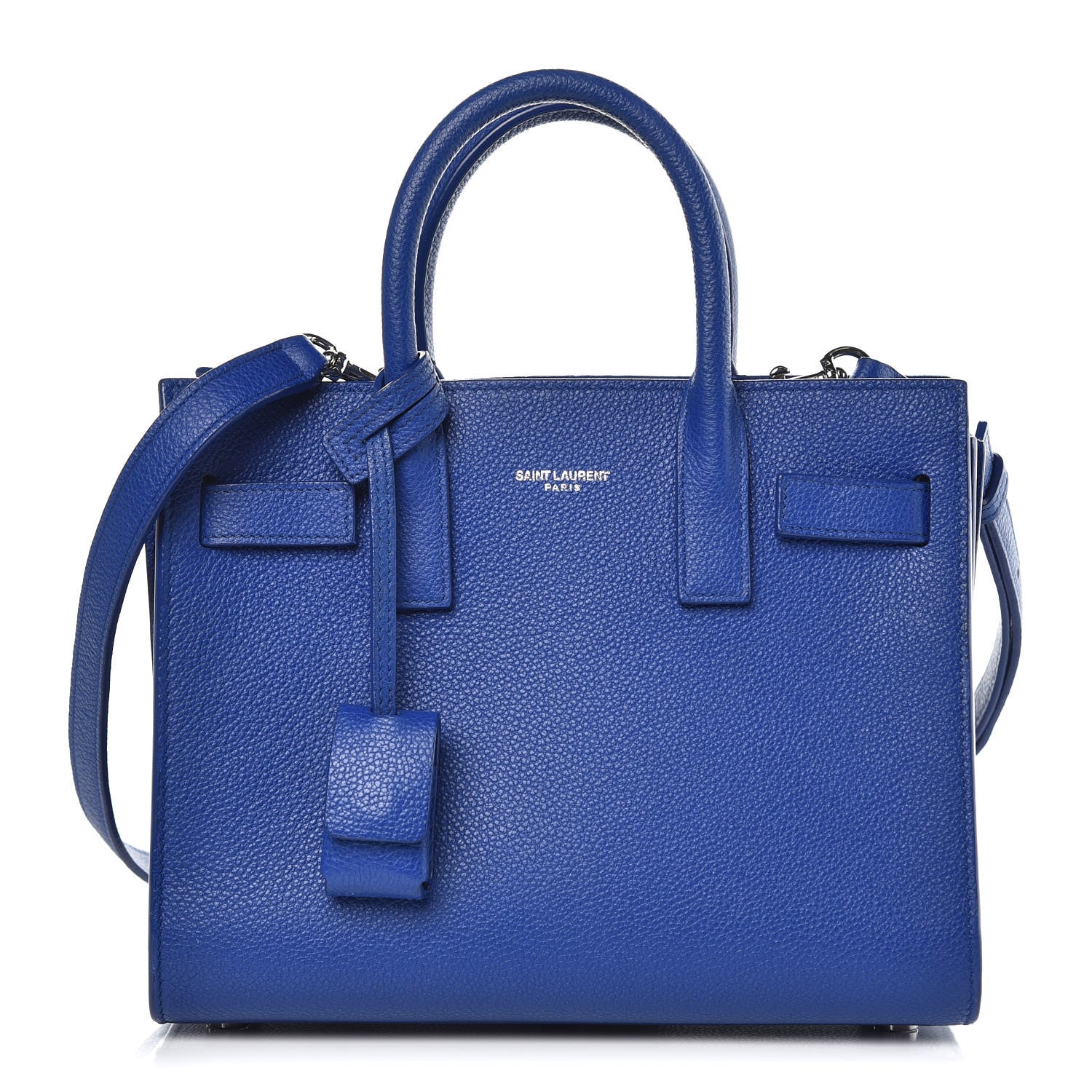 Saint Laurent Grained Calfskin Nano Sac De Jour Cobalt Blue 1 of 11