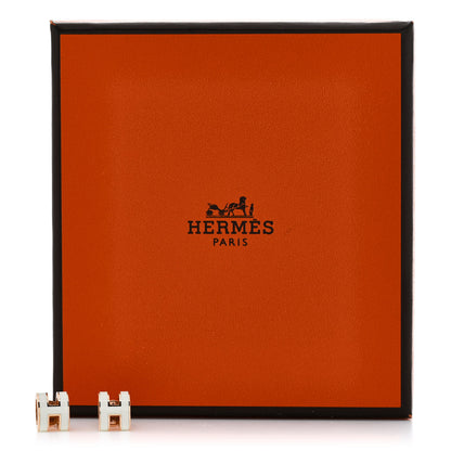 Hermes Rose Gold Lacquered Mini Pop H Earrings Vert Fizz 6 of 6