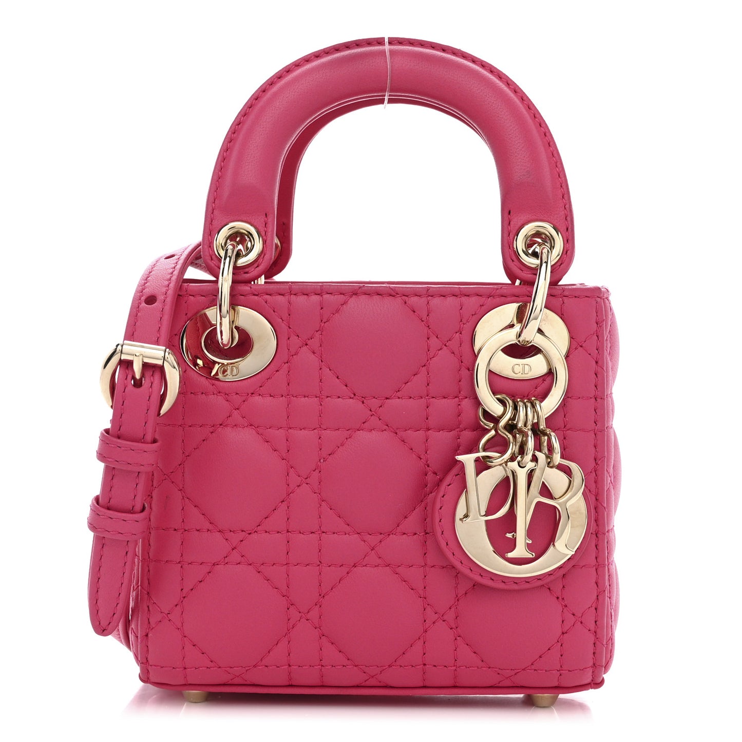 Lambskin Cannage Micro Lady Dior Red
