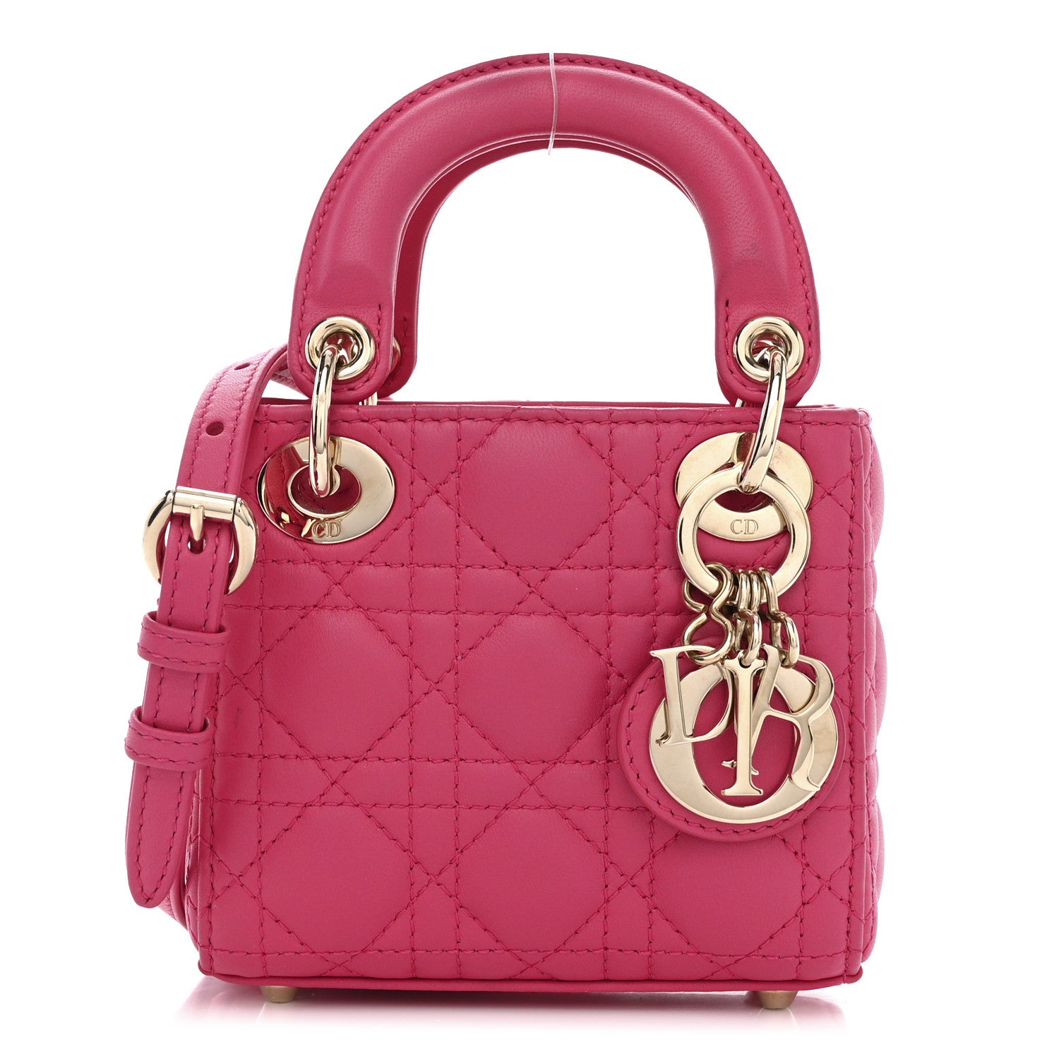 Christian Dior Lambskin Cannage Micro Lady Dior Red 1 of 12