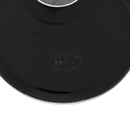 Chanel Resin CC Button Earrings Gold Black 4 of 7