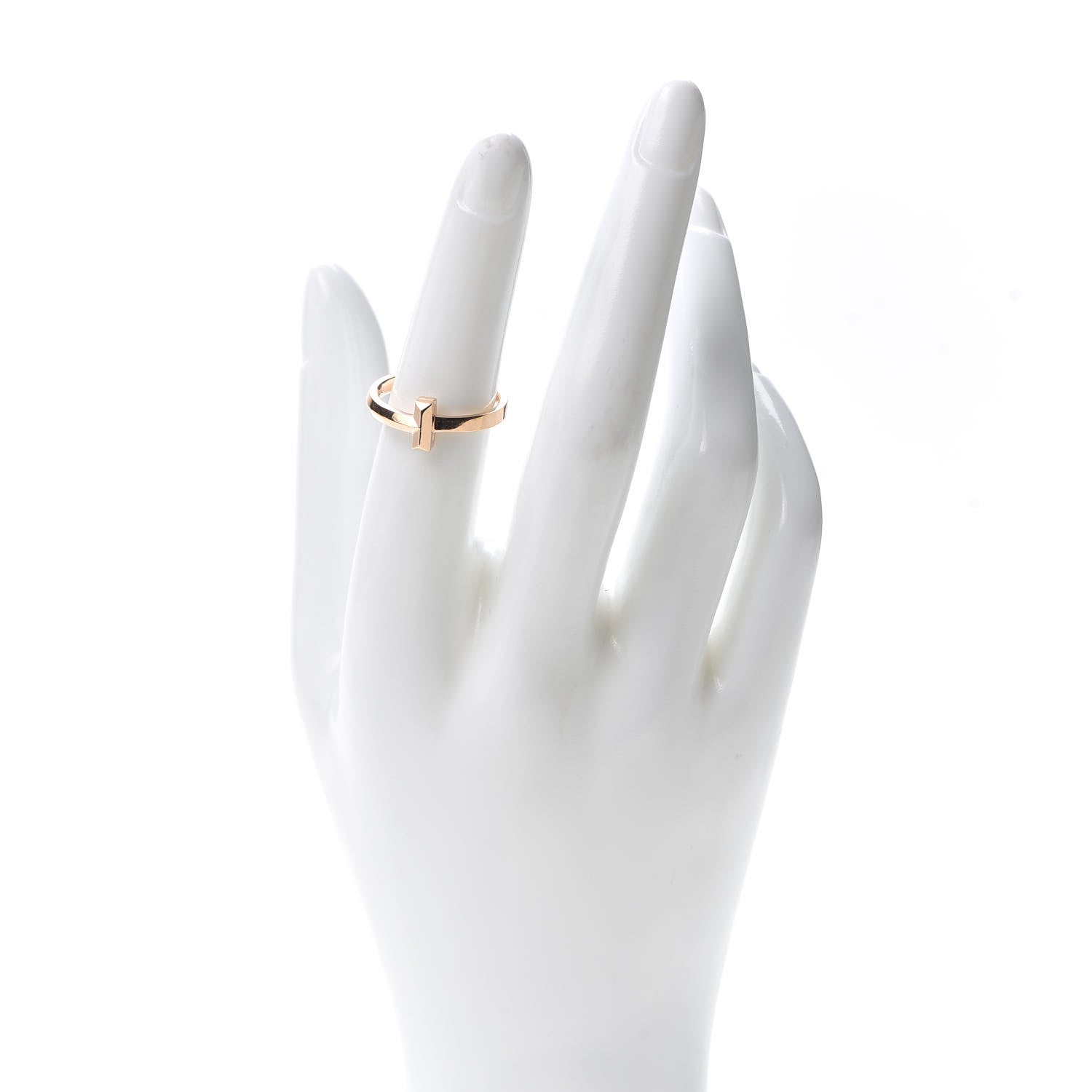 Tiffany 18K Rose Gold T T1 Ring 53 6.5 2 of 4