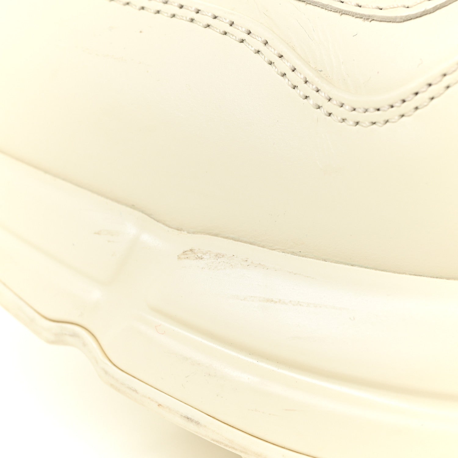 Gucci Calfskin Logo Womens Rhyton Sneakers 40 Ivory 16 of 20