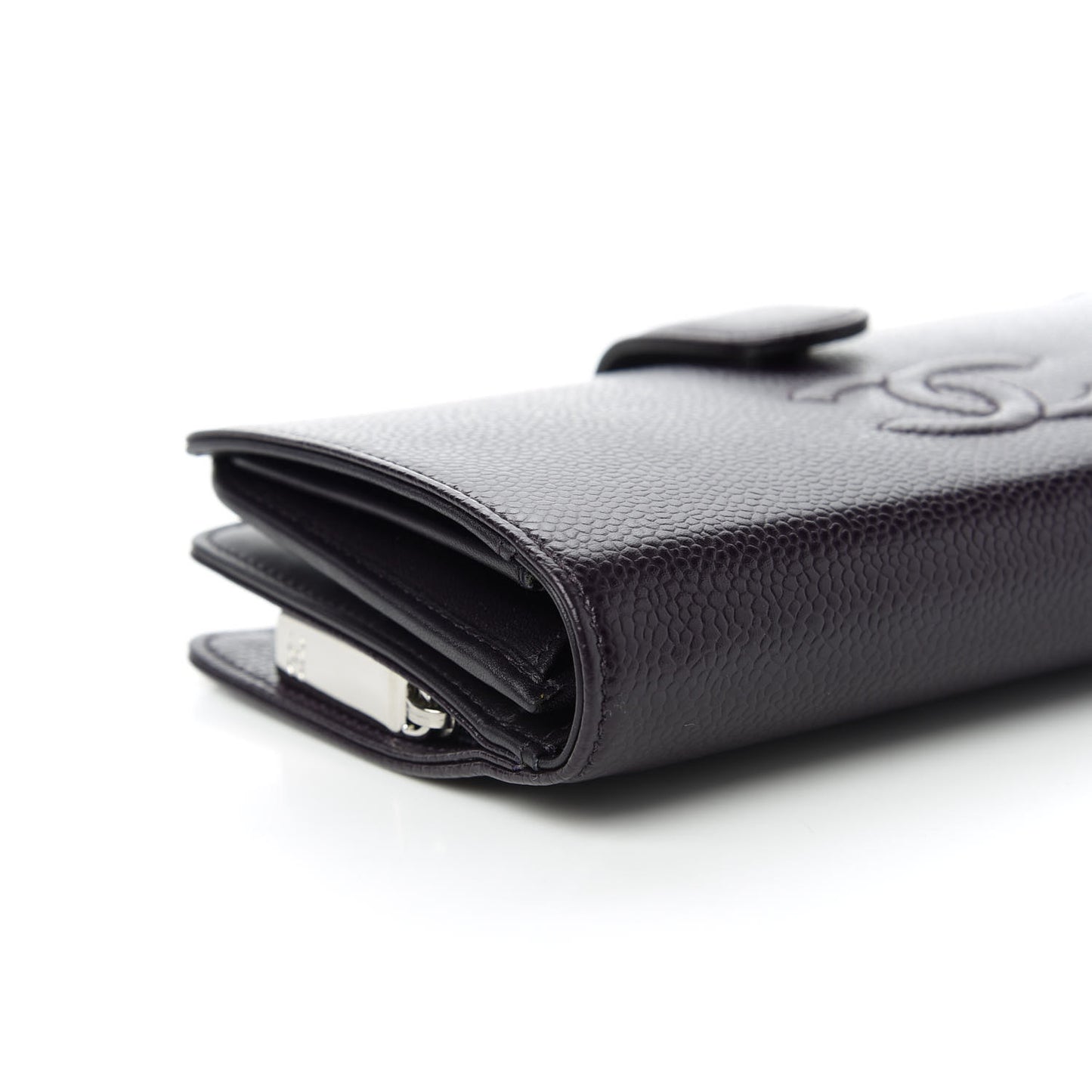 Caviar Timeless CC French Long Wallet Purple