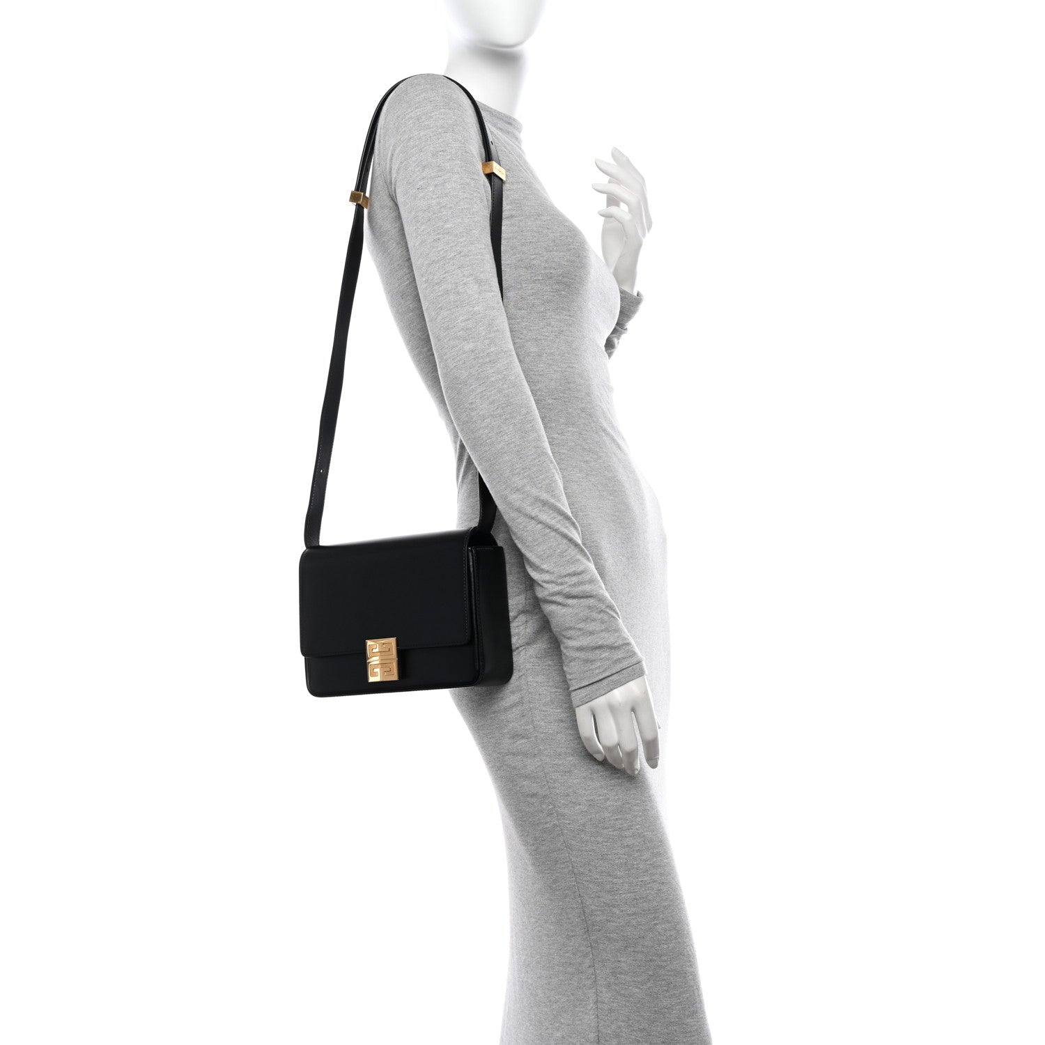 Givenchy Box Calfskin Medium 4G Shoulder Bag Black 2 of 9