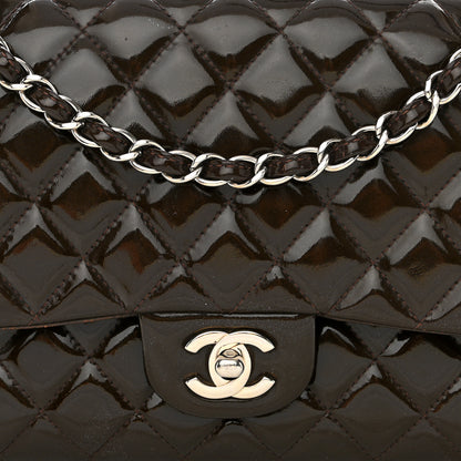 Chanel Patent Quilted Medium Double Flap Brown 8 of 16