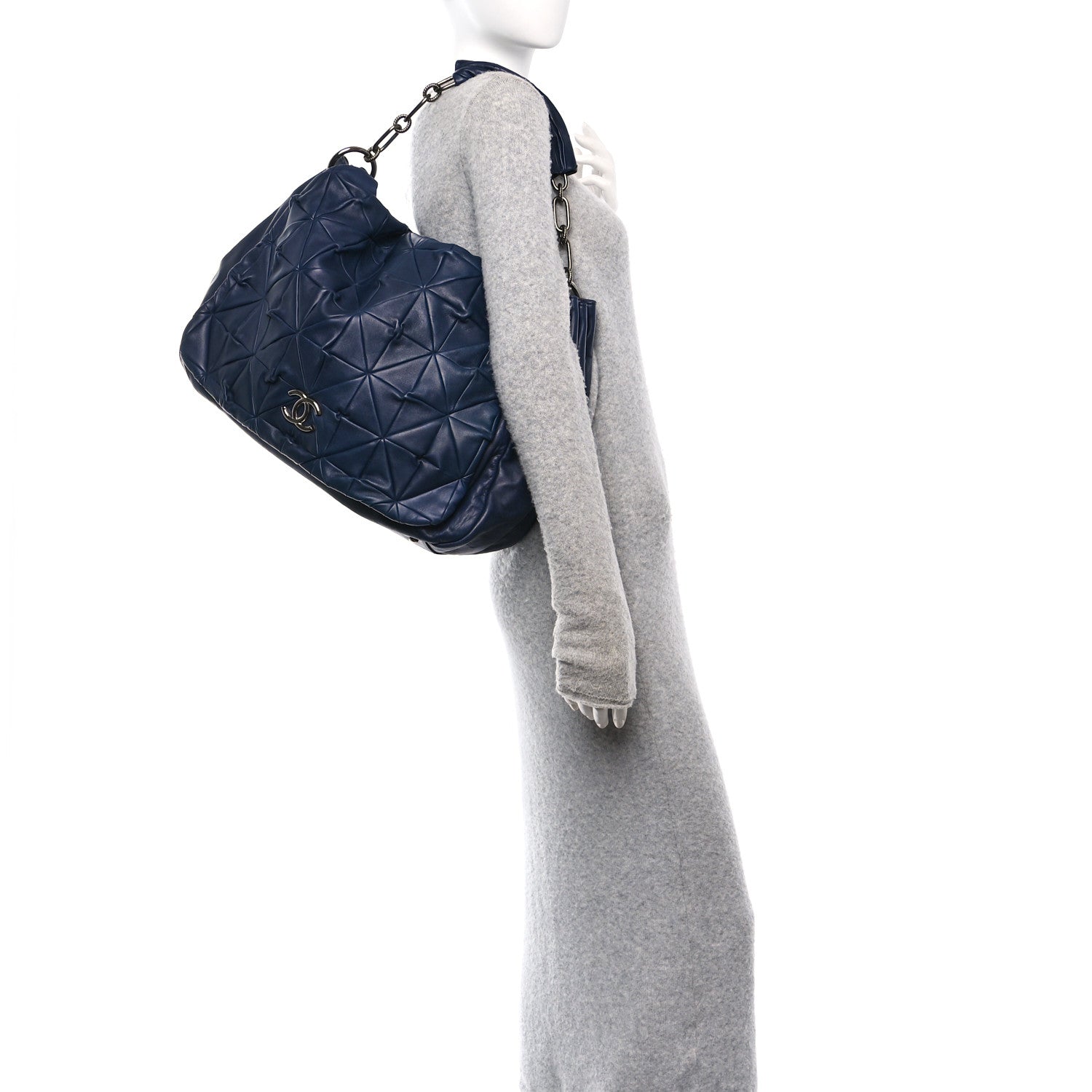 Chanel Lambskin Quilted Soft Squares Origami Accordion Flap Navy 2 of 10