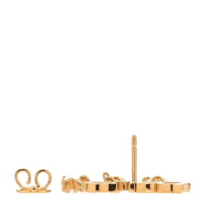 Gucci Metal Crystal Pearl Script Drop Single Earring Gold 3 of 4