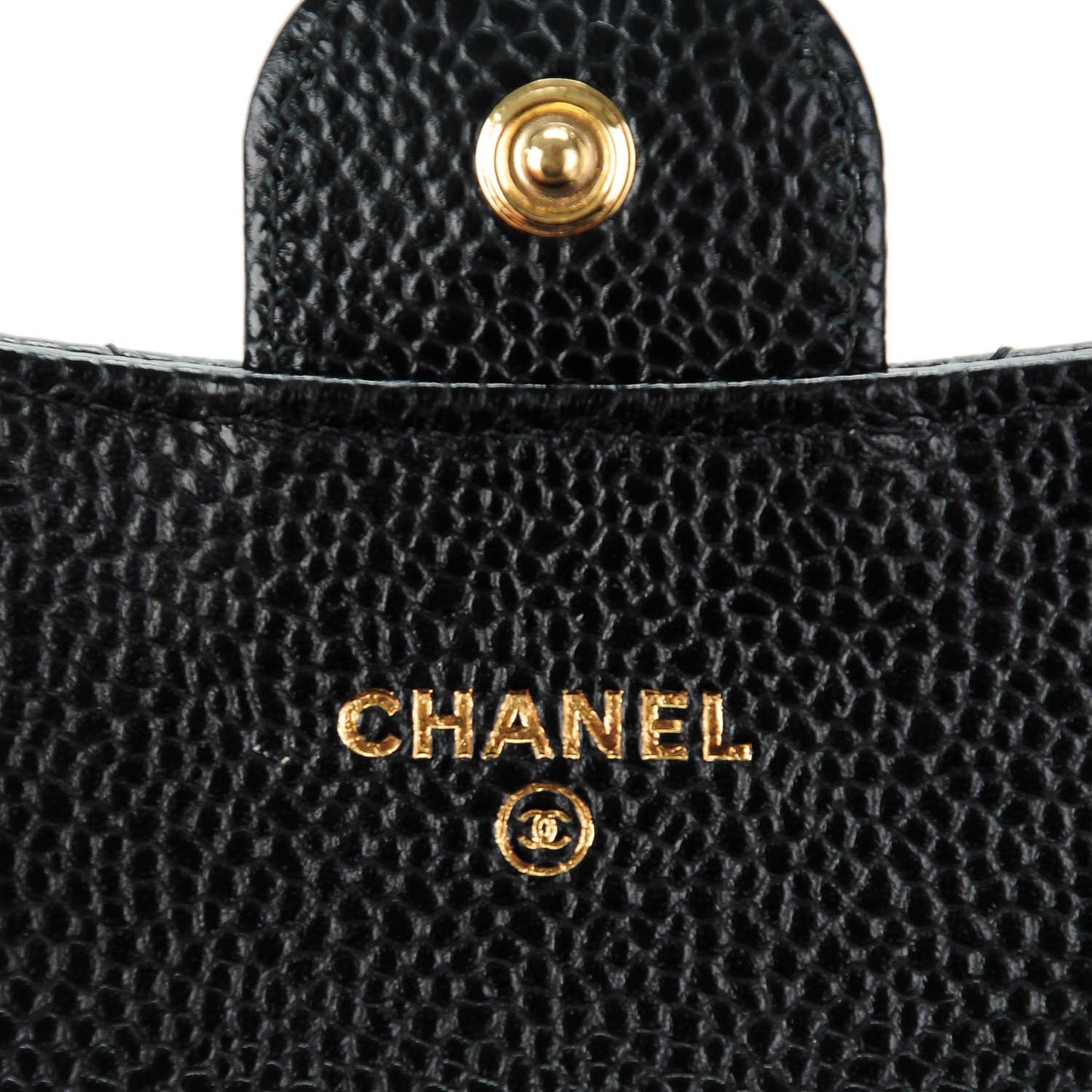 Caviar Quilted Coin Purse Wallet Black
