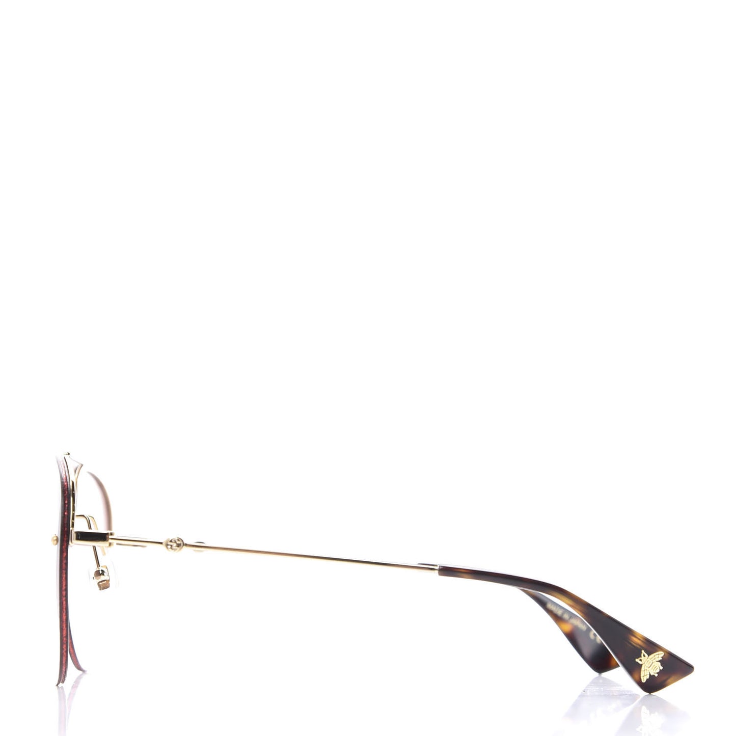 Metal Glitter Aviator Sunglasses G0227S Red Gold