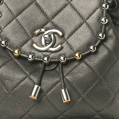 Chanel Goatskin Quilted Metallic Bubble Backpack Silver 8 of 11