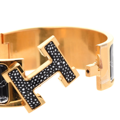 Hermes Enamel Print Guepards Wide Clic Clac H Bracelet PM Positif Negatif 5 of 8