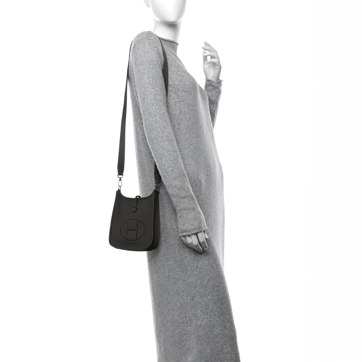 Hermes Taurillon Clemence Evelyne TPM Gris Meyer 2 of 10