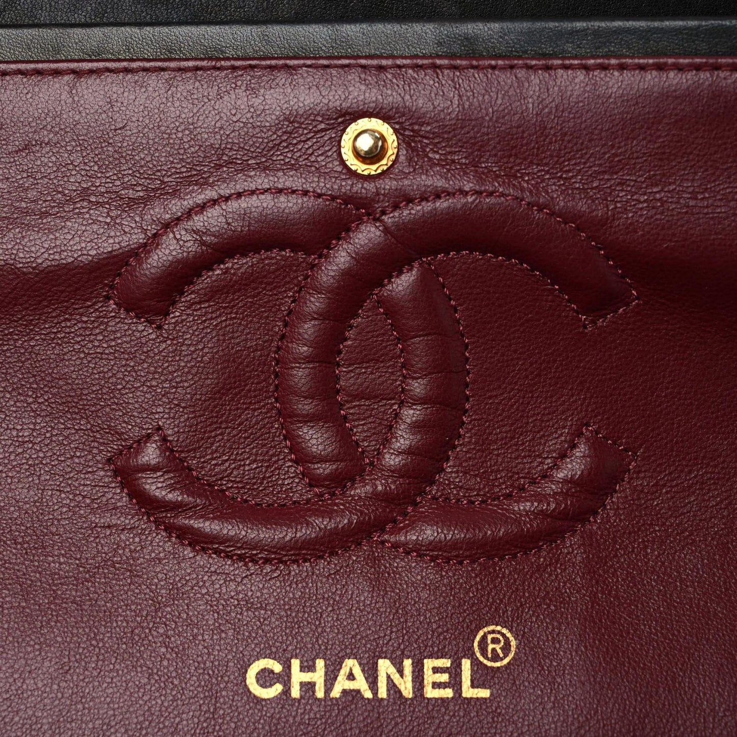 Lambskin Quilted Medium Double Flap Black