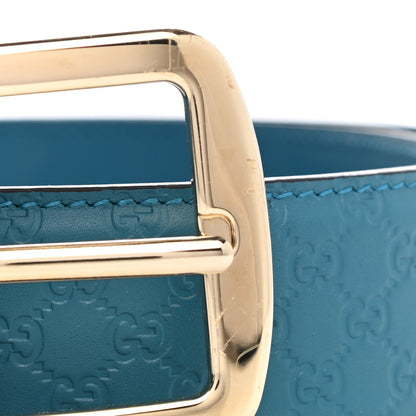 Gucci Soft Microguccissima Margaux Calfskin Belt 80 32 Deep Cobalt 6 of 6