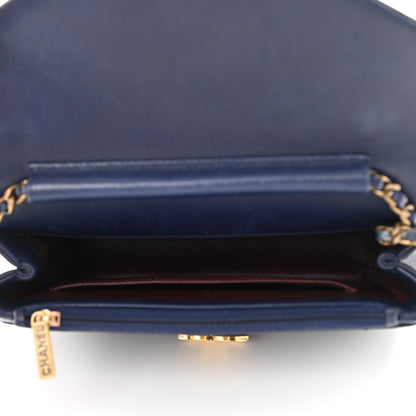 Chanel Lambskin Chevron Mini Coco Envelope Flap Navy 5 of 13