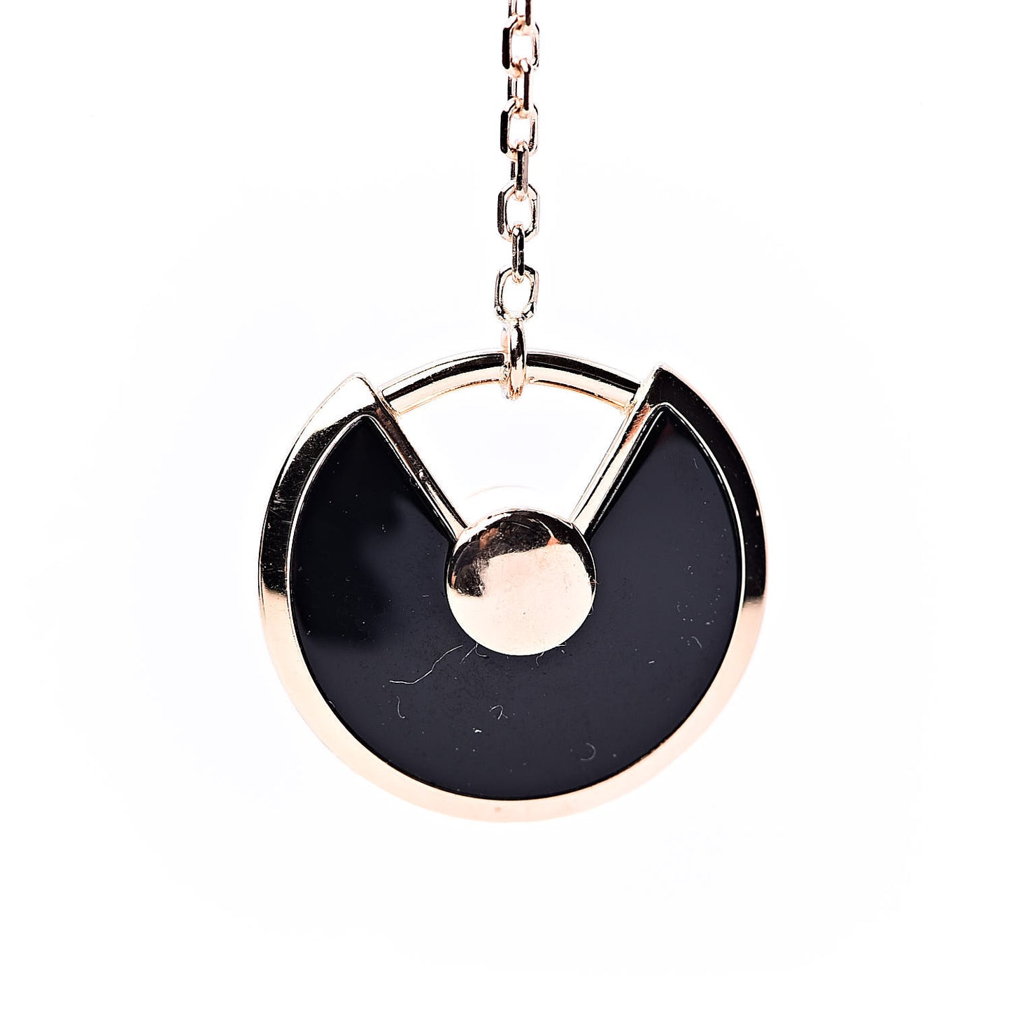 18K Pink Gold Diamond Mother of Pearl Black Onyx XS Amulette de Cartier Necklace