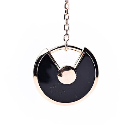 Cartier 18K Pink Gold Diamond Mother of Pearl Black Onyx XS Amulette de Cartier Necklace 5 of 7