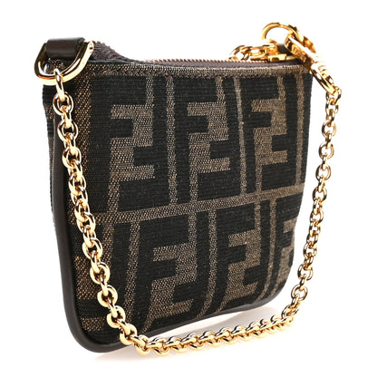 Fendi Fabric Jacquard FF 1974 Baguette Mini Pouch Tobacco Moro Sand 2 of 10