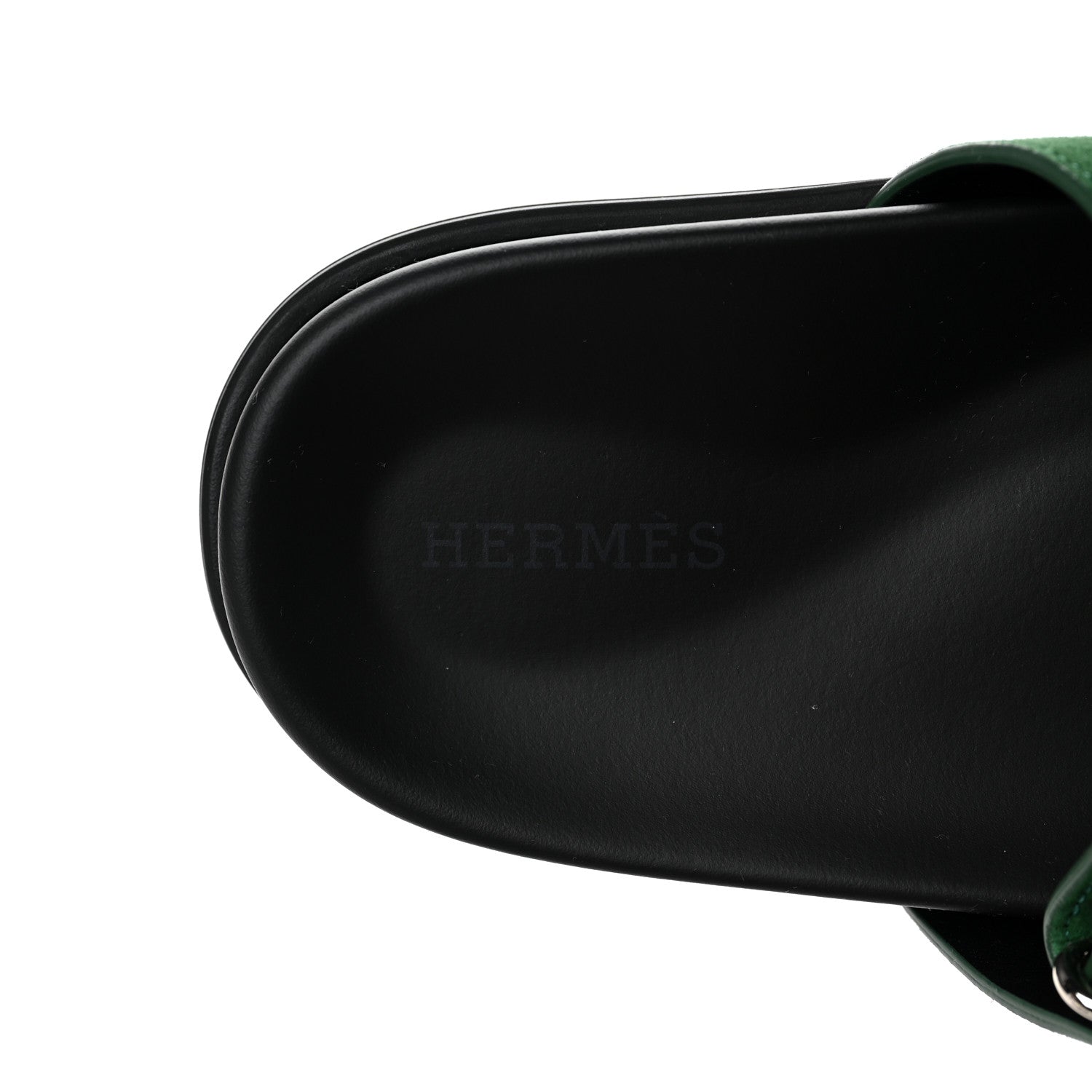 Hermes Suede Goatskin Womens Chypre Sandals 37 Vert Electrique 8 of 10