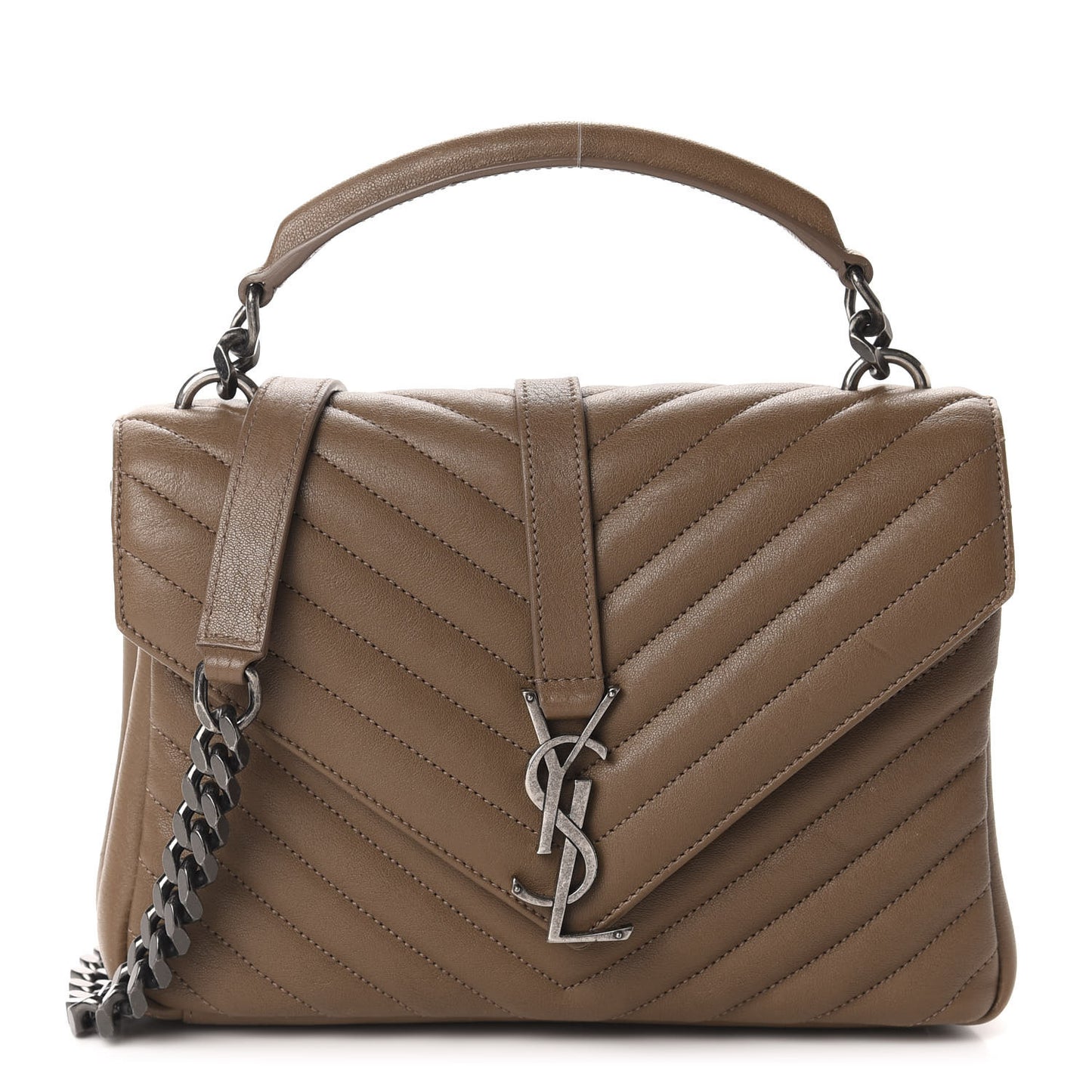 Sheepskin Matelasse Chevron Monogram Medium College Bag Fard