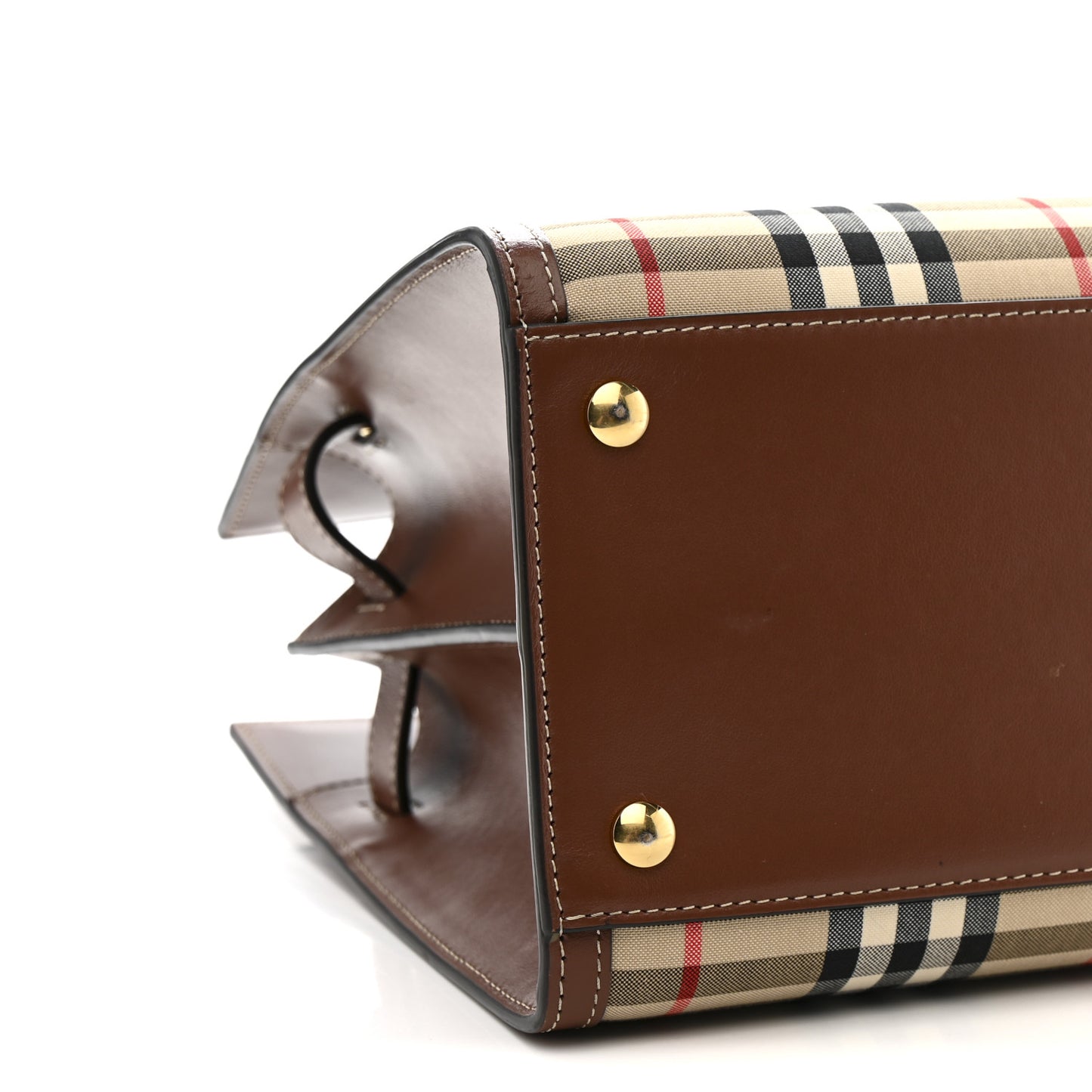 Calfskin Vintage Check Two Handle Title Bag  Archive Beige