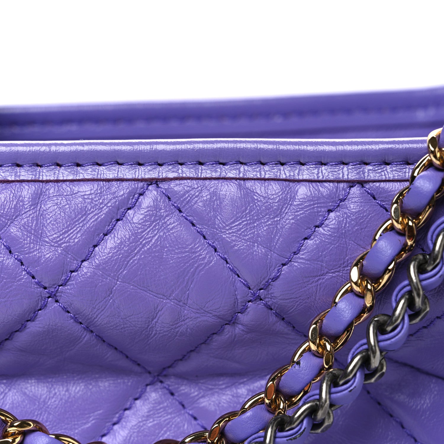 Chanel Aged Calfskin Quilted Small Gabrielle Hobo Purple 8 of 11