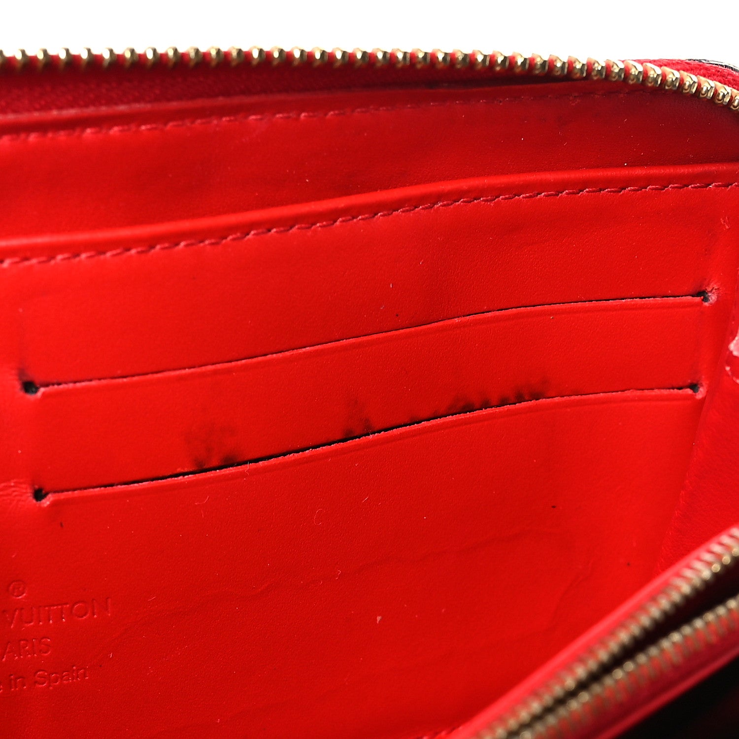 Louis Vuitton Mat Monogram Zippy Wallet Black Red 7 of 7