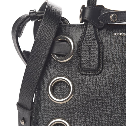 Burberry Grainy Calfskin House Check Grommet Baby Banner Tote Black 9 of 11