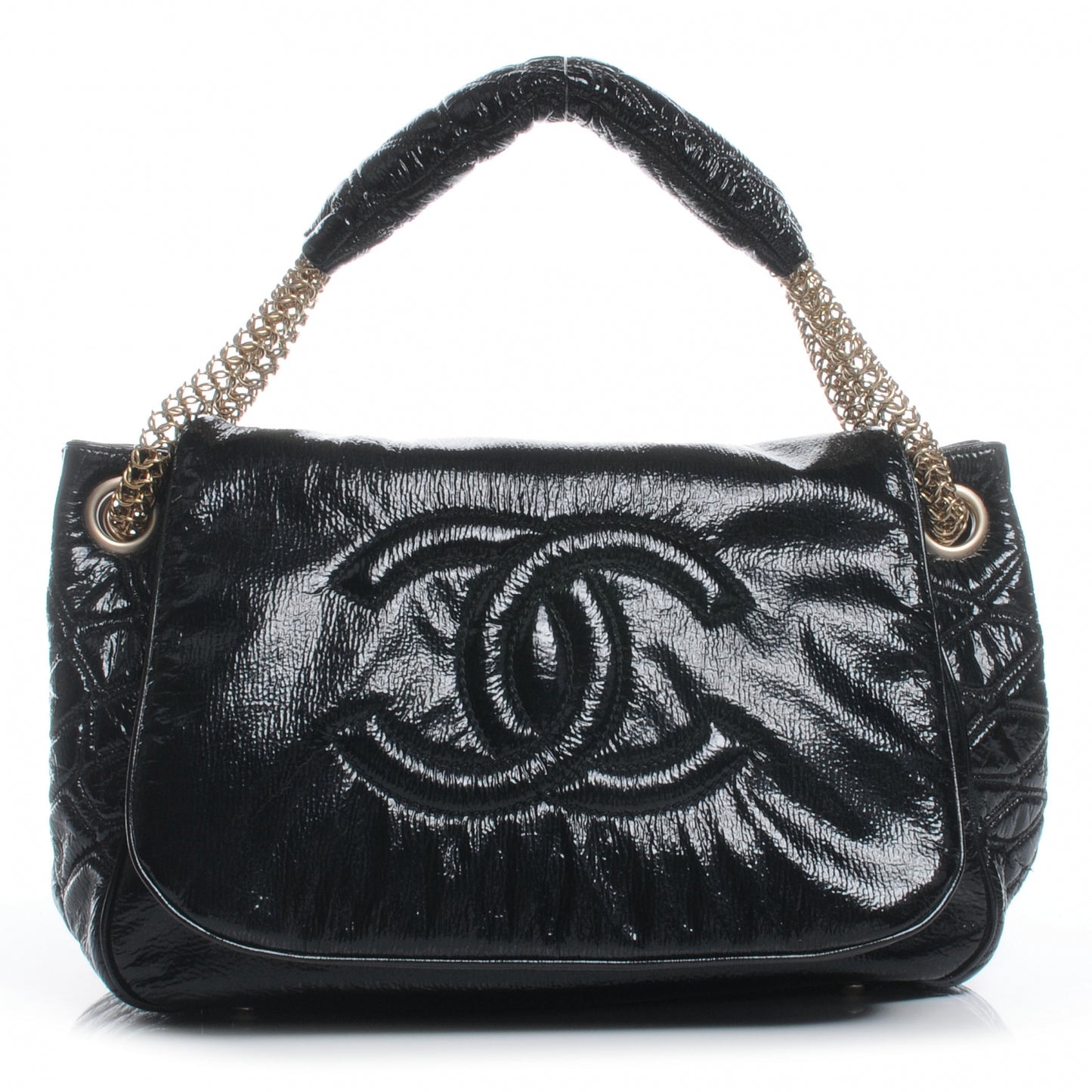 Vinyl Rodeo Flap Bag Black